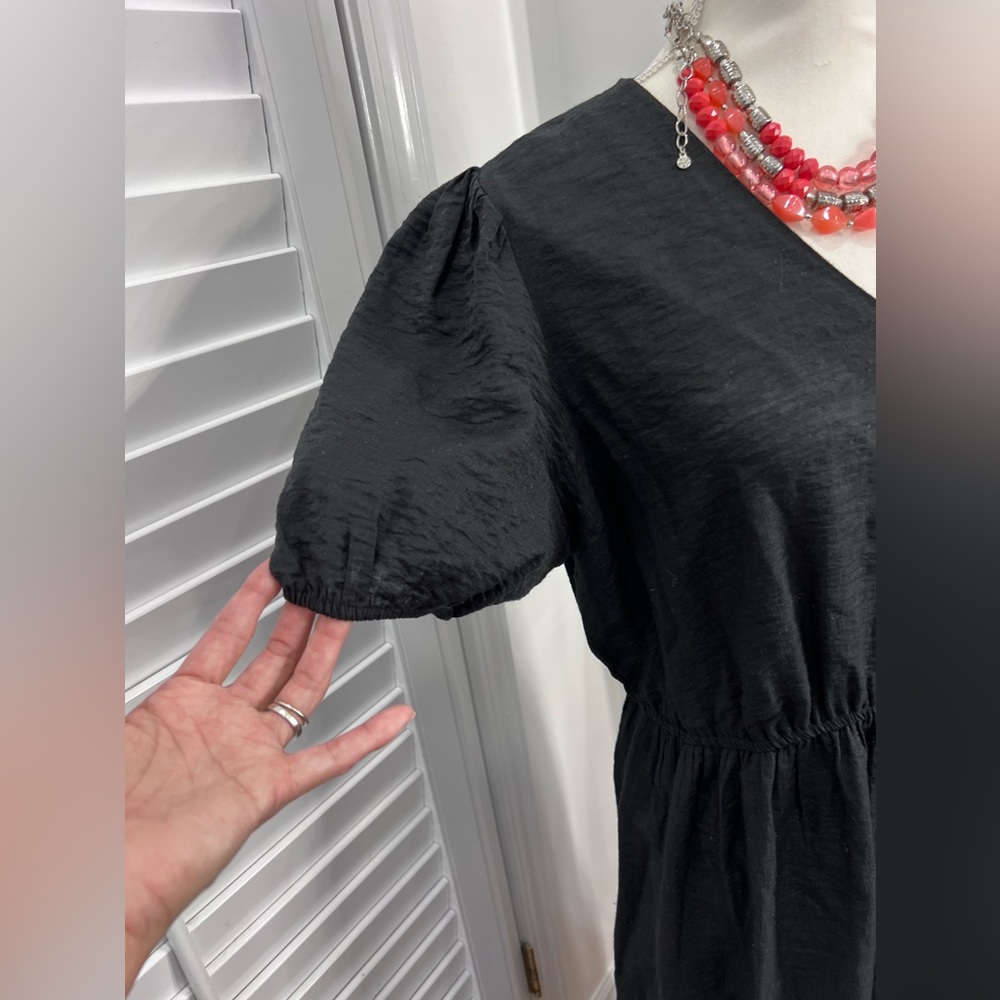 Simply Vera Vera Wang Black Short-Sleeve Maxi Dress, Size L - Picture 6 of 10